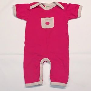 Parade Organic Pink Romper w/ Heart Pocket
